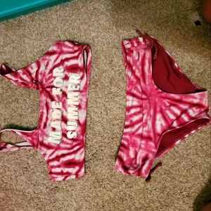 Pink tie dye bikini